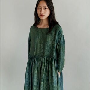 NWT RUNAWAY BICYCLE M GREEN SILK DRESS